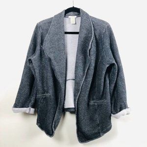 Matty M Black/Charcoal/White Think Cardigan/Jacket- Size Medium